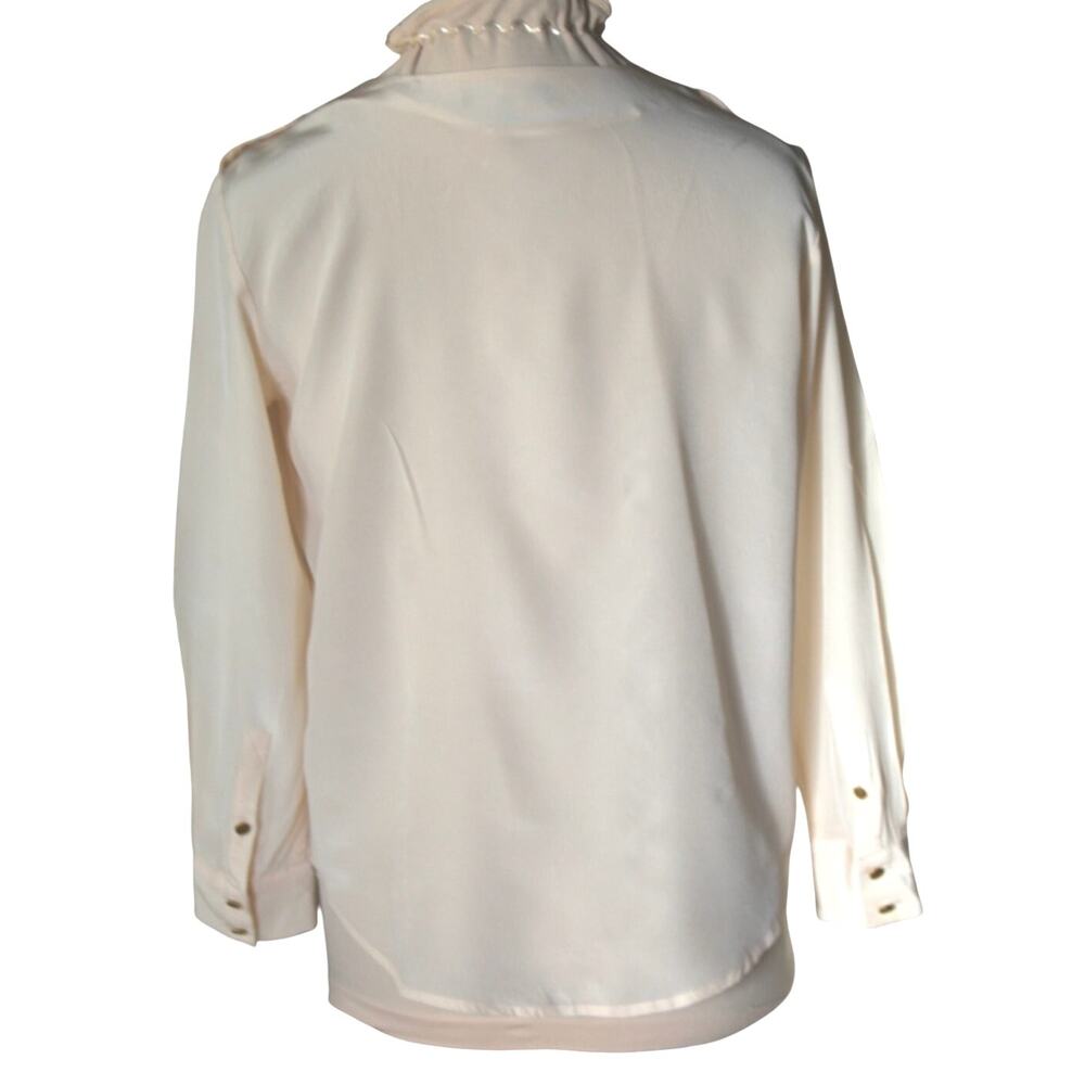 Madewell x Sézane Blouse | Size S | Cream | Ruffle Neck | Gold Snaps - Picture 2 of 7